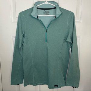Patagonia Medweight Capilene Baselayer Turquoise Blue 14 Zip Pullover Small